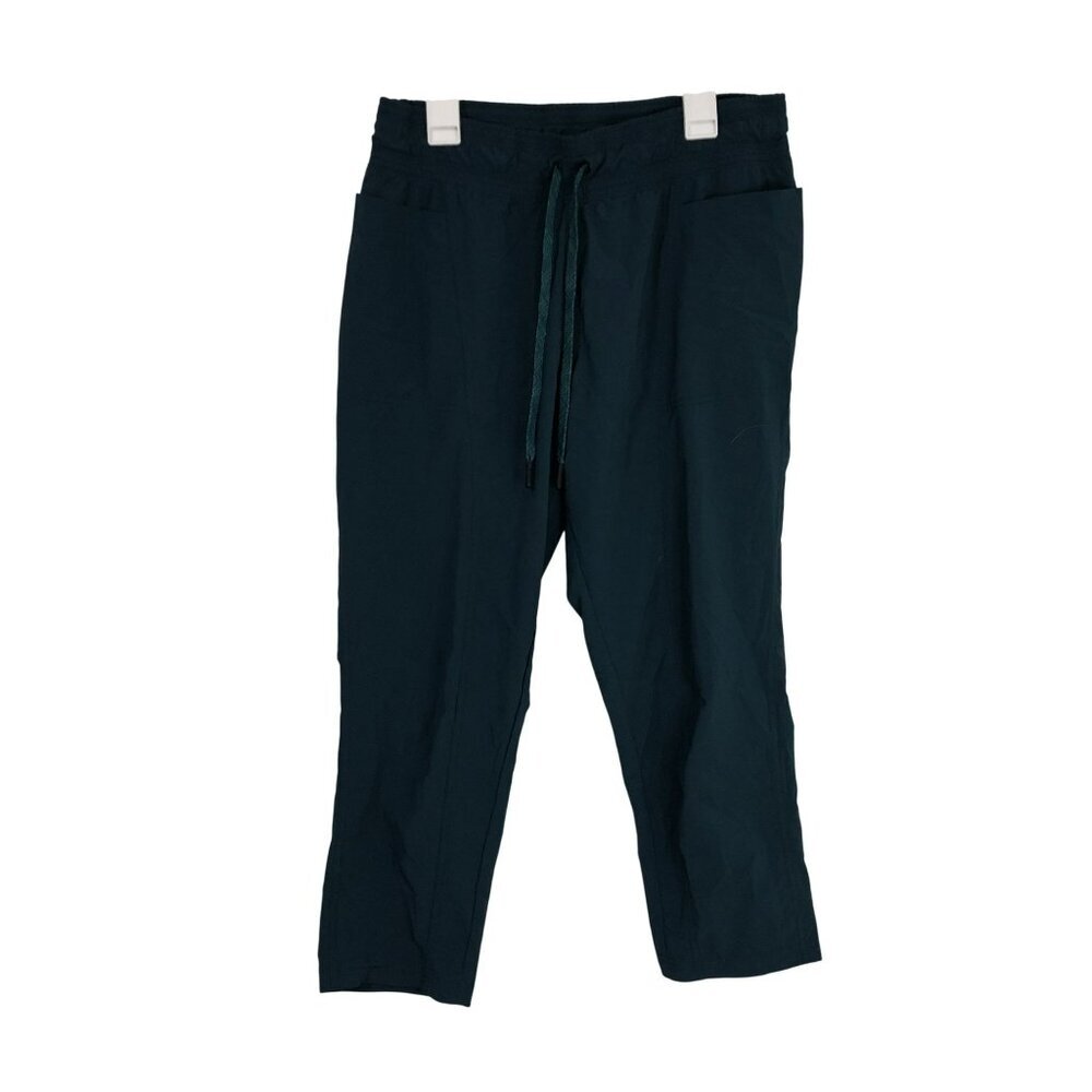 Prana Pants Drawstring Blue Elastic Waist Lightweight Hiking Outdoor S Womens